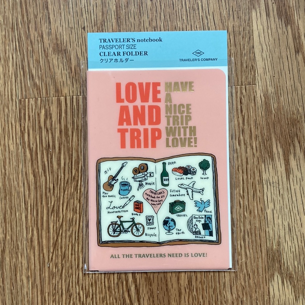 Traveler's Company Pink Passport Size Clear Folder